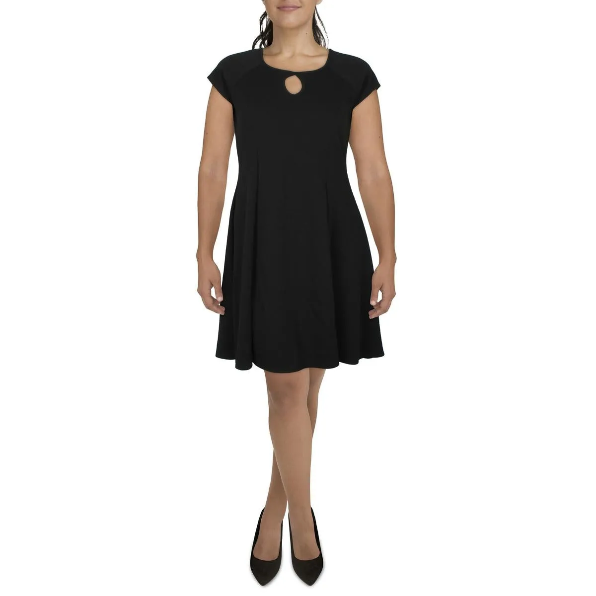 24/7 Comfort Womens Plus Solid  Fit & Flare Dress