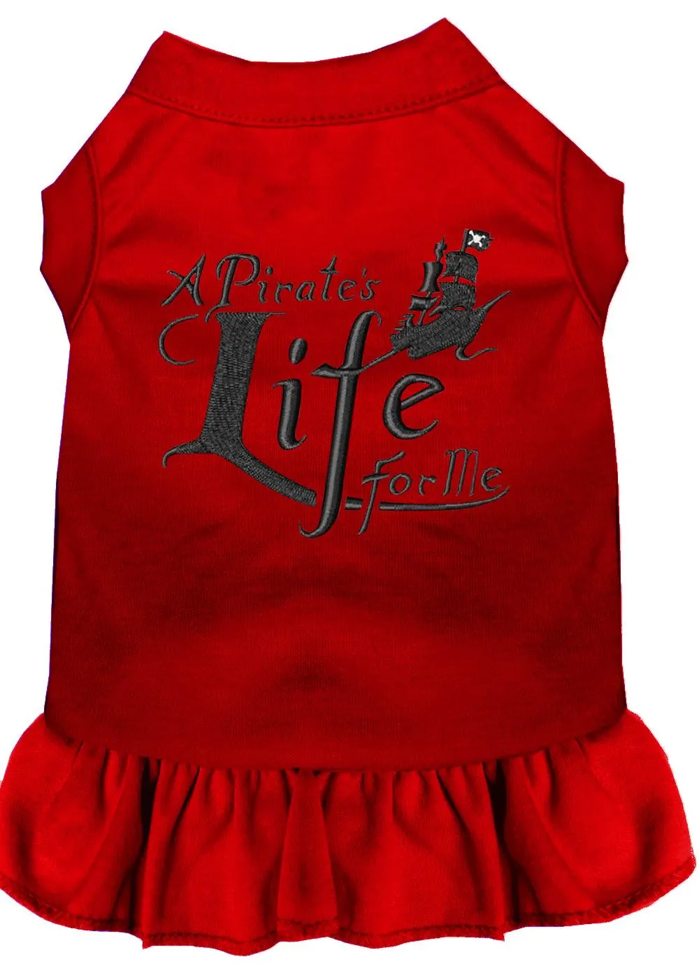 A Pirate's Life Embroidered Dog Dress Red Xxl (18)