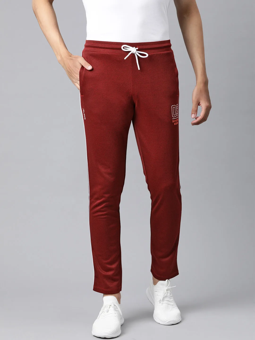 ALCIS Men Printed Maroon Track Pant