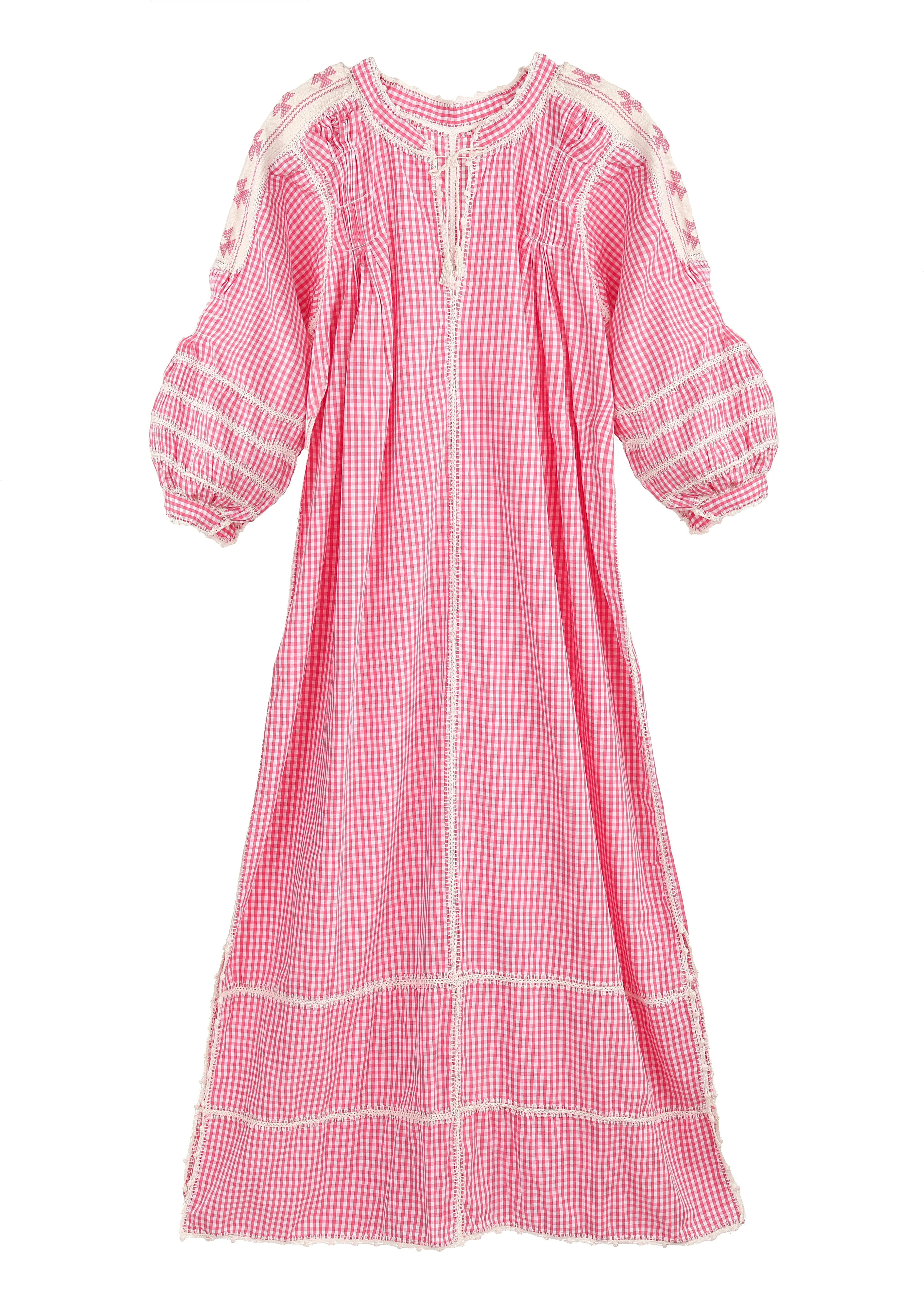 Amorcita Mexican Dress - Pink Gingham