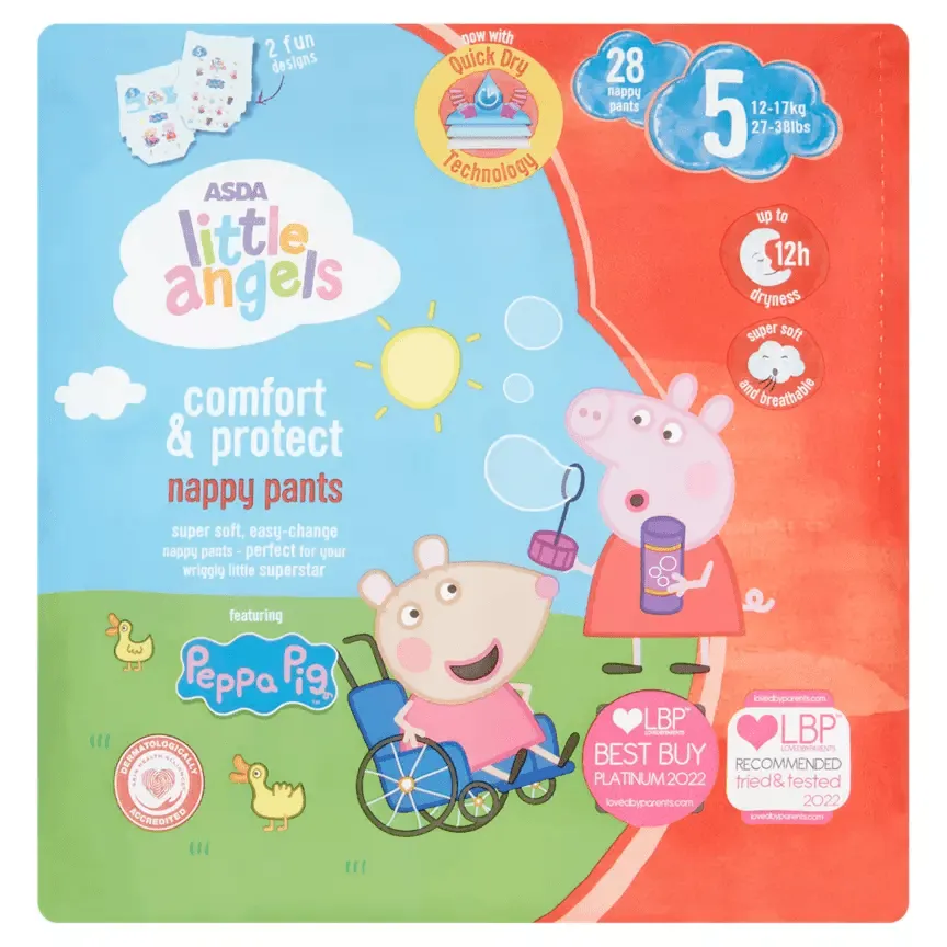 ASDA Little Angels Comfort & Protect Peppa Pig 5 28 Nappy Pants