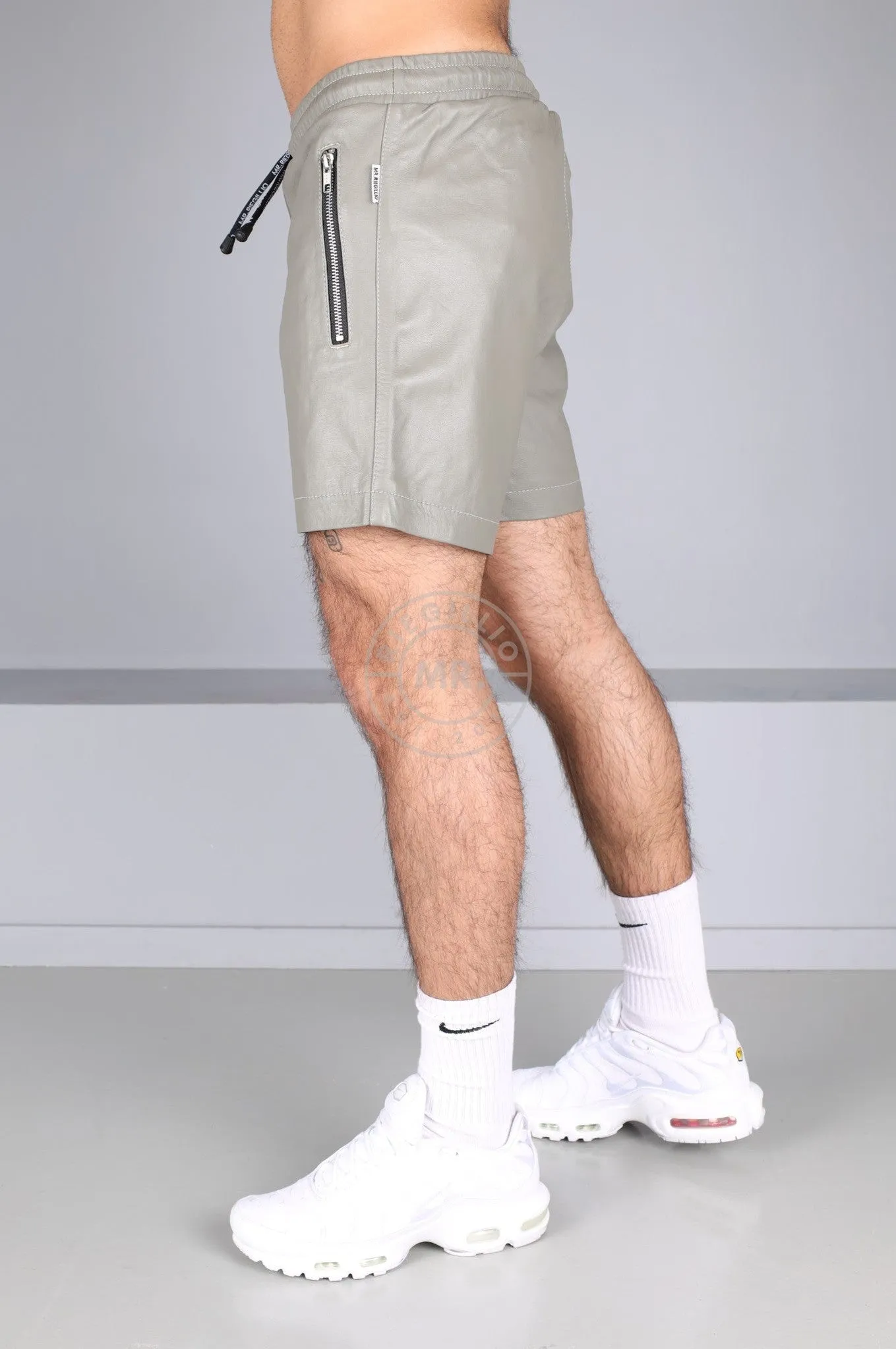 Ash Grey Leather Track Short