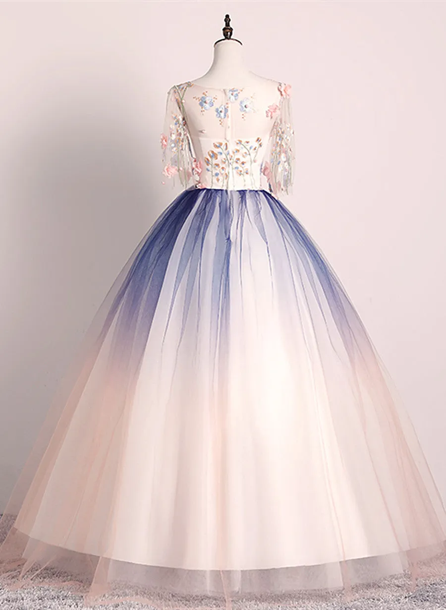 Beautiful Gradient Ball Gown Long Party Dress, Gradient Formal Dress