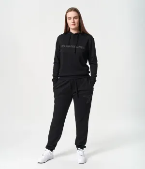 Black bamboo hoodie track suit with logo