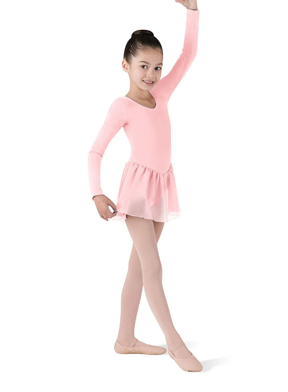 BLOCH GIRLS LONG SLEEVE SKIRTED LEOTARD