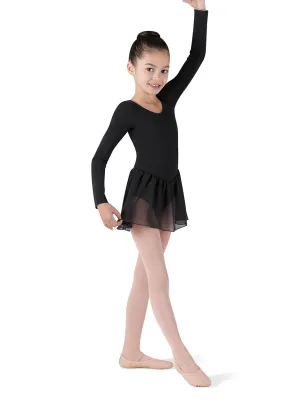 BLOCH GIRLS LONG SLEEVE SKIRTED LEOTARD