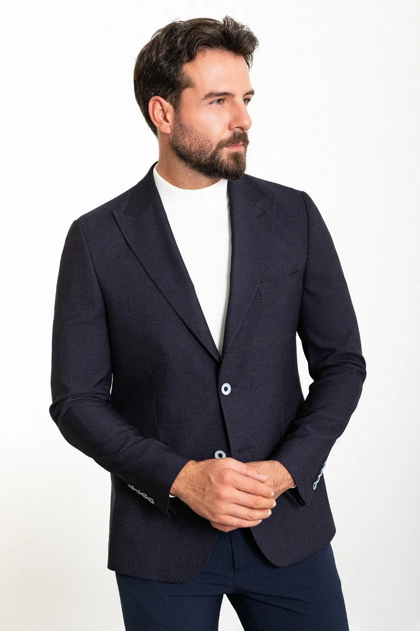 Bojoni Torretta Slim Fit Navy Black Blazer