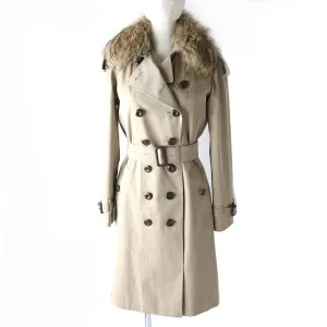 Burberry Trench Coat with Belt, Beige, Women's