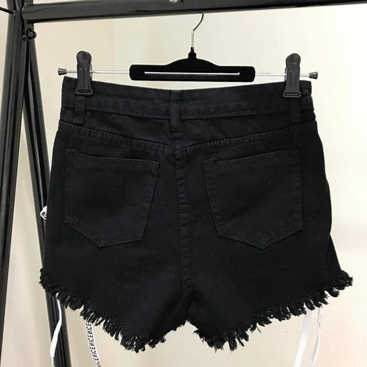 Chic Letter High Waist Denim Hot Shorts