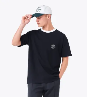 Contrast Emblem Box Tee Black/Vintage White