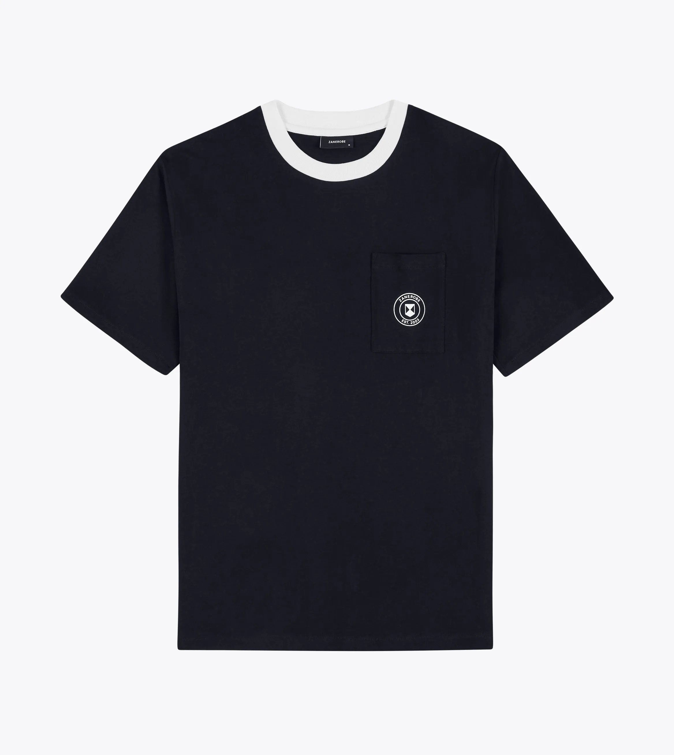 Contrast Emblem Box Tee Black/Vintage White