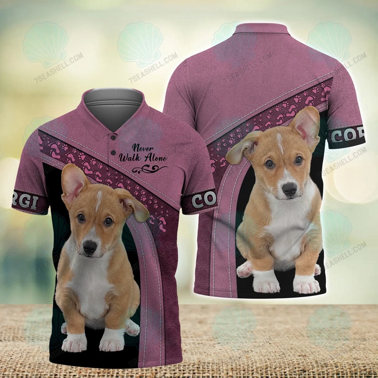 Corgi Never Walk Alone 3D Full Print Shirts, Christmas Dog Memorial Gifts for loss of Dog