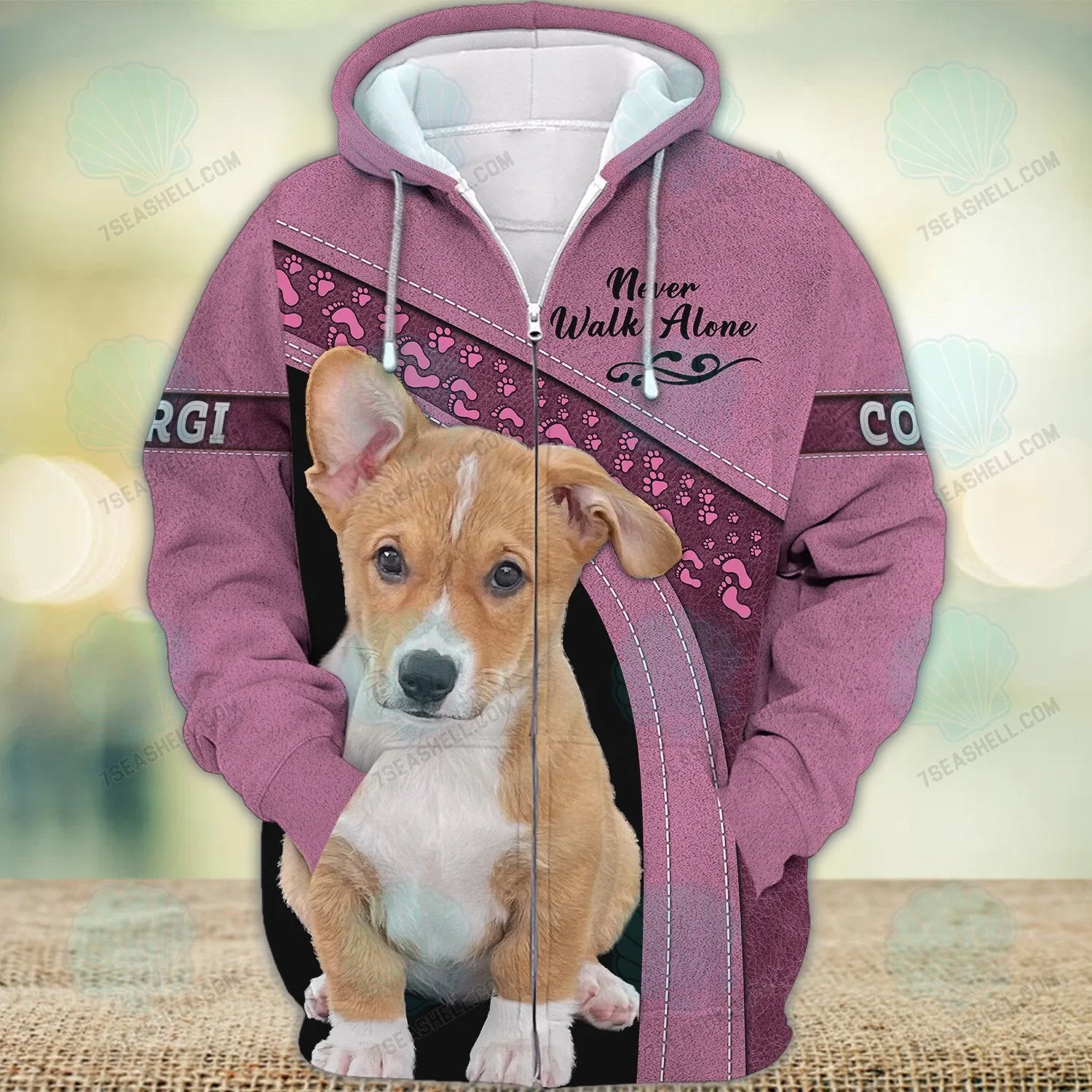 Corgi Never Walk Alone 3D Full Print Shirts, Christmas Dog Memorial Gifts for loss of Dog