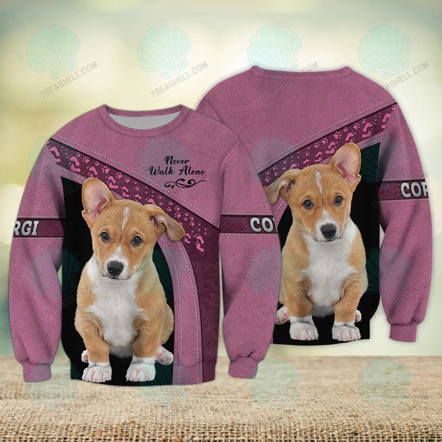 Corgi Never Walk Alone 3D Full Print Shirts, Christmas Dog Memorial Gifts for loss of Dog