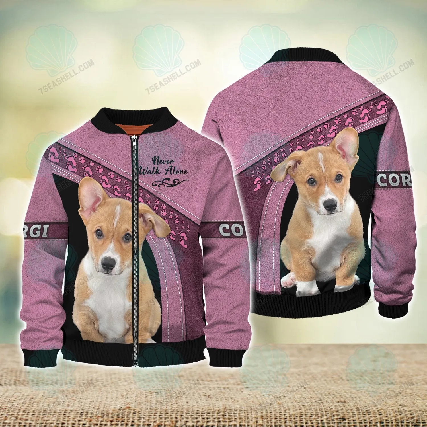 Corgi Never Walk Alone 3D Full Print Shirts, Christmas Dog Memorial Gifts for loss of Dog