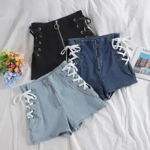 Corset Denim Shorts