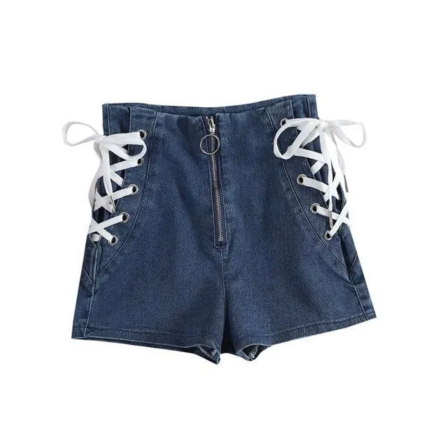 Corset Denim Shorts