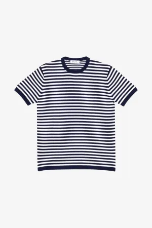 Daily - Navy & White Knitted T-shirt