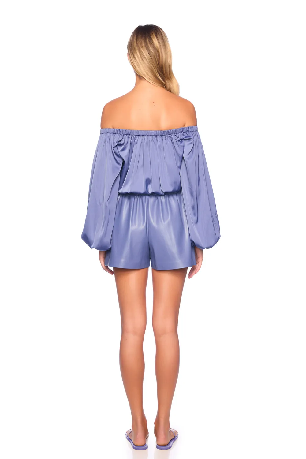 faux leather pleated shorts