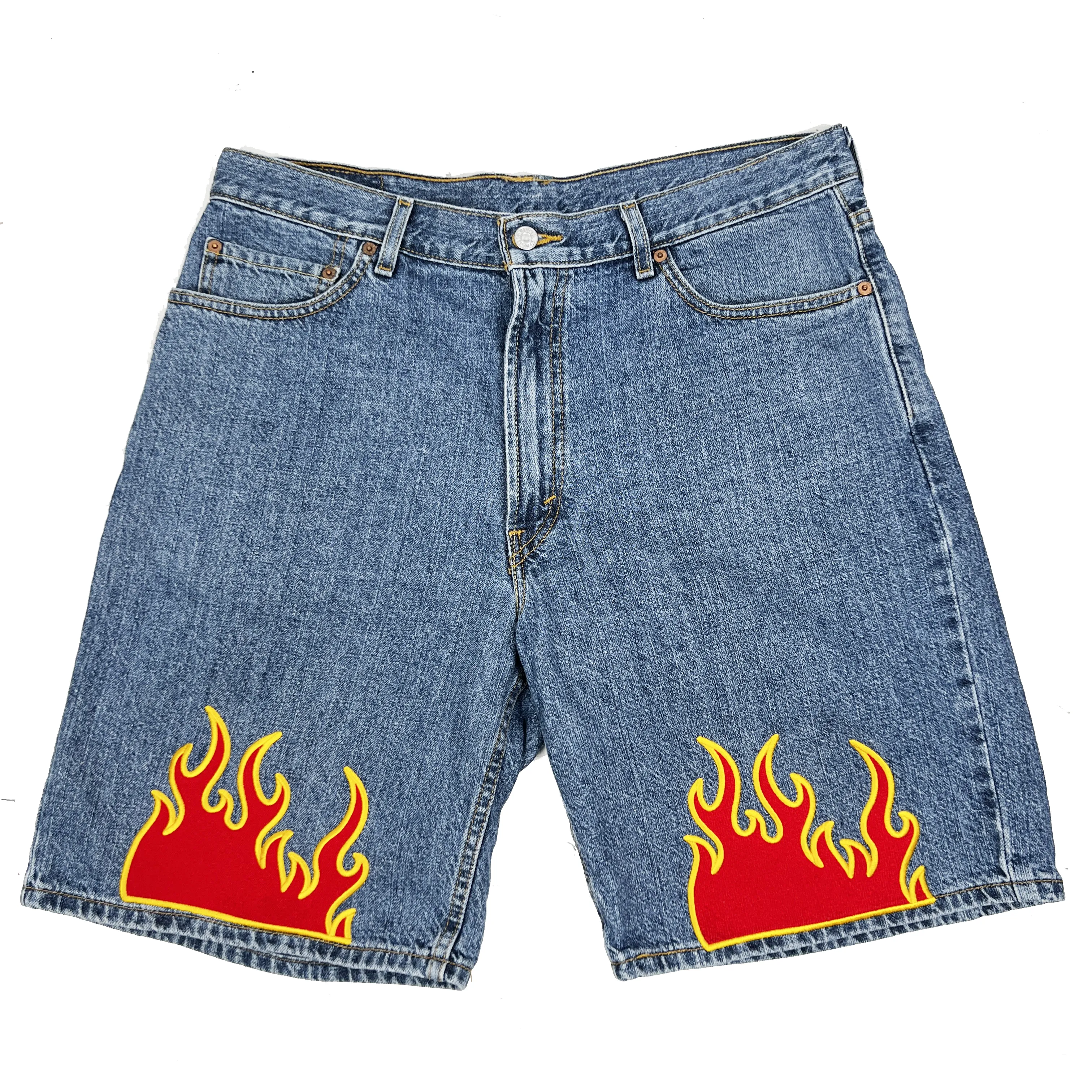 Flame Denim Shorts