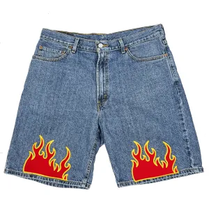 Flame Denim Shorts