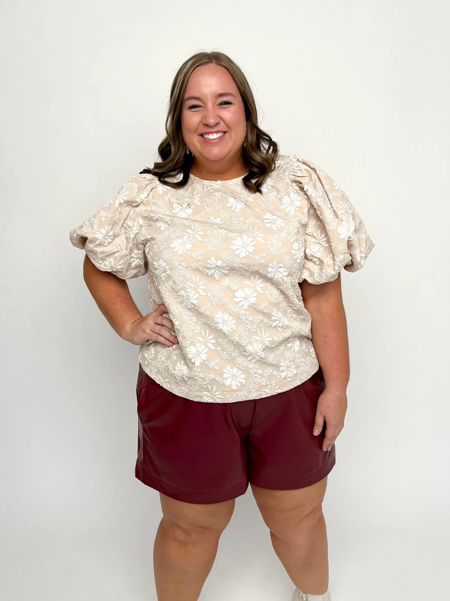 Garnet Faux Leather Shorts