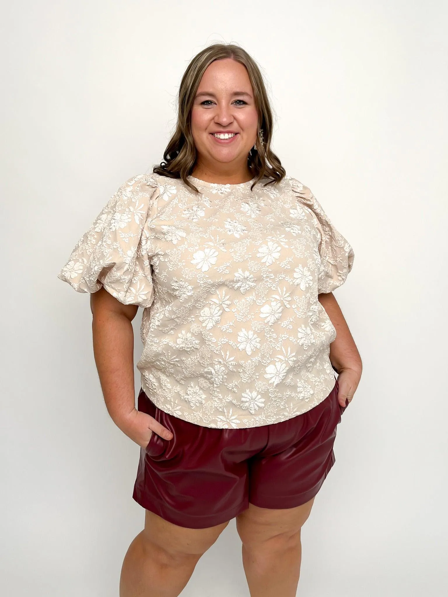 Garnet Faux Leather Shorts