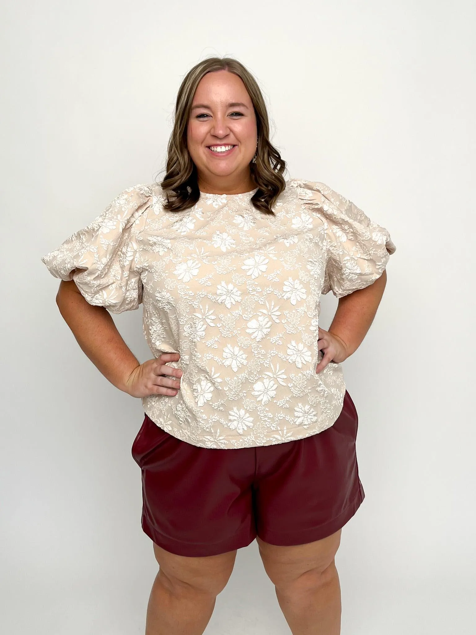 Garnet Faux Leather Shorts