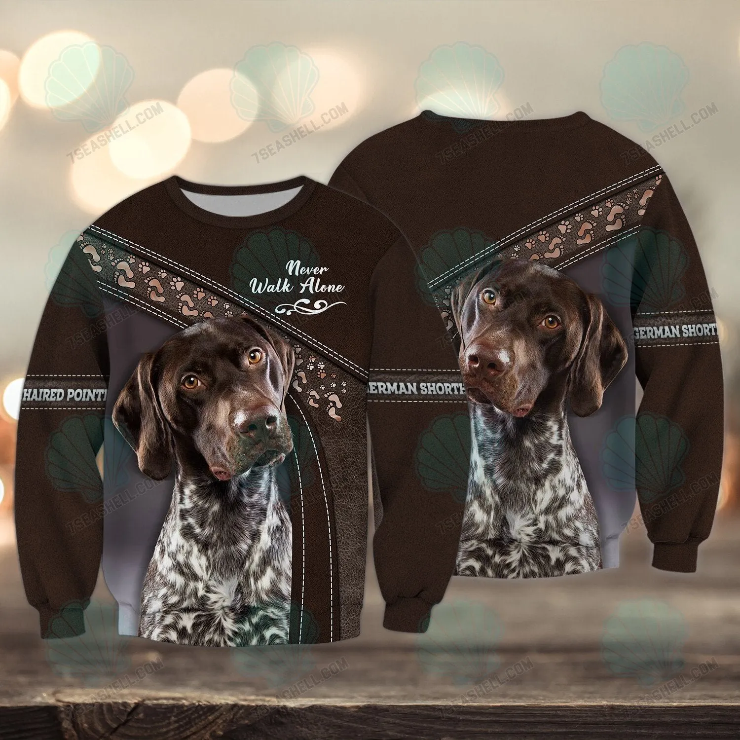 German Shorthaired Pointer Lover Never Walk Alone 3D Full Print Shirts, Perfect Shirt for Labrador Retriever Dog Lovers