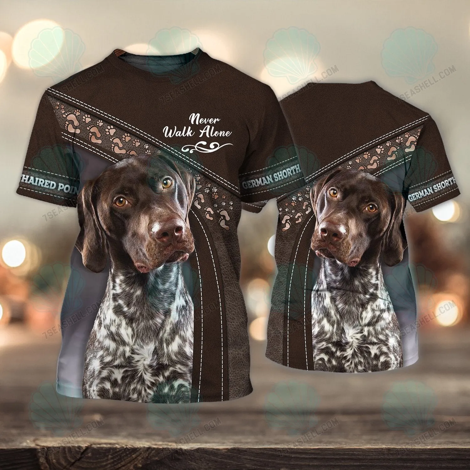 German Shorthaired Pointer Lover Never Walk Alone 3D Full Print Shirts, Perfect Shirt for Labrador Retriever Dog Lovers