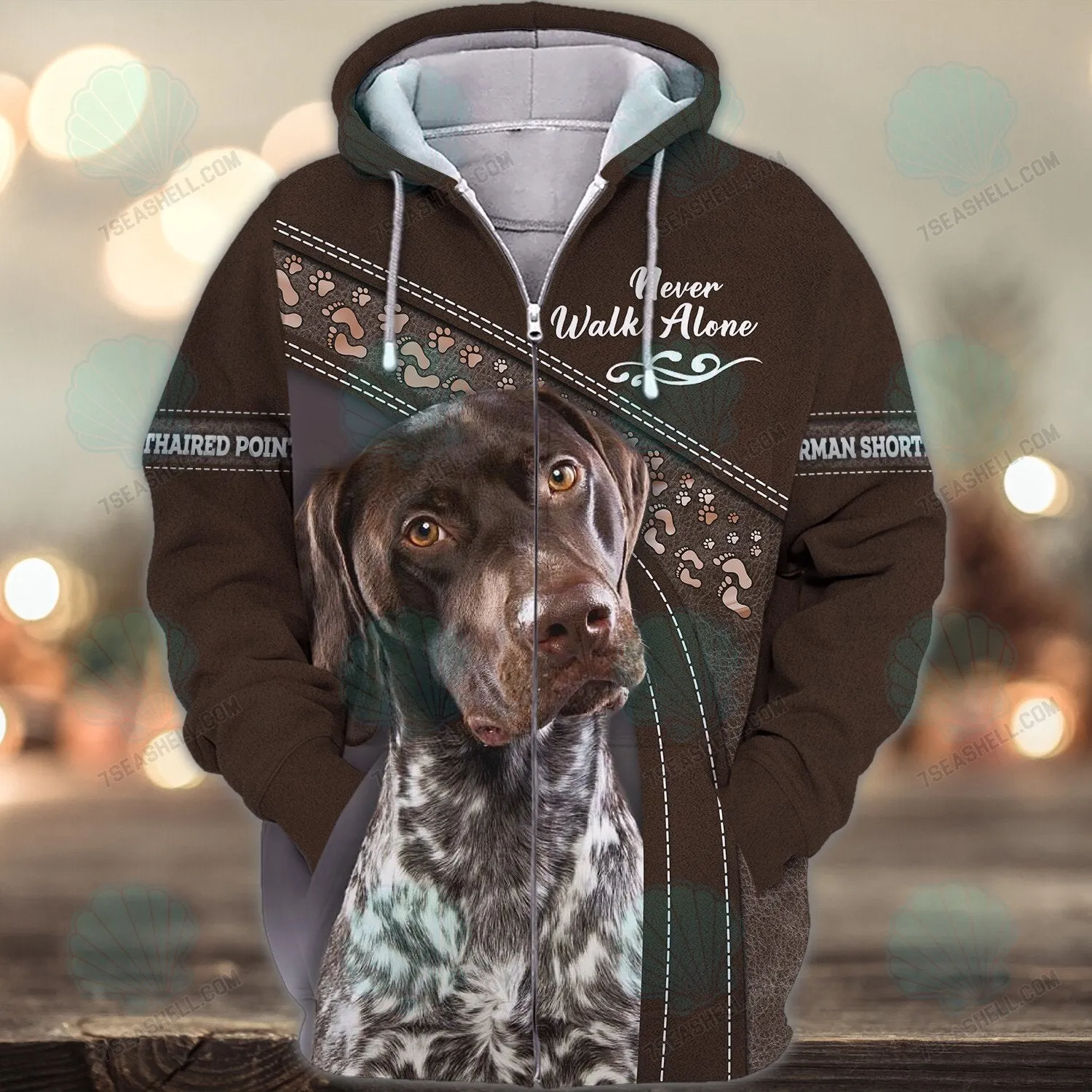 German Shorthaired Pointer Lover Never Walk Alone 3D Full Print Shirts, Perfect Shirt for Labrador Retriever Dog Lovers