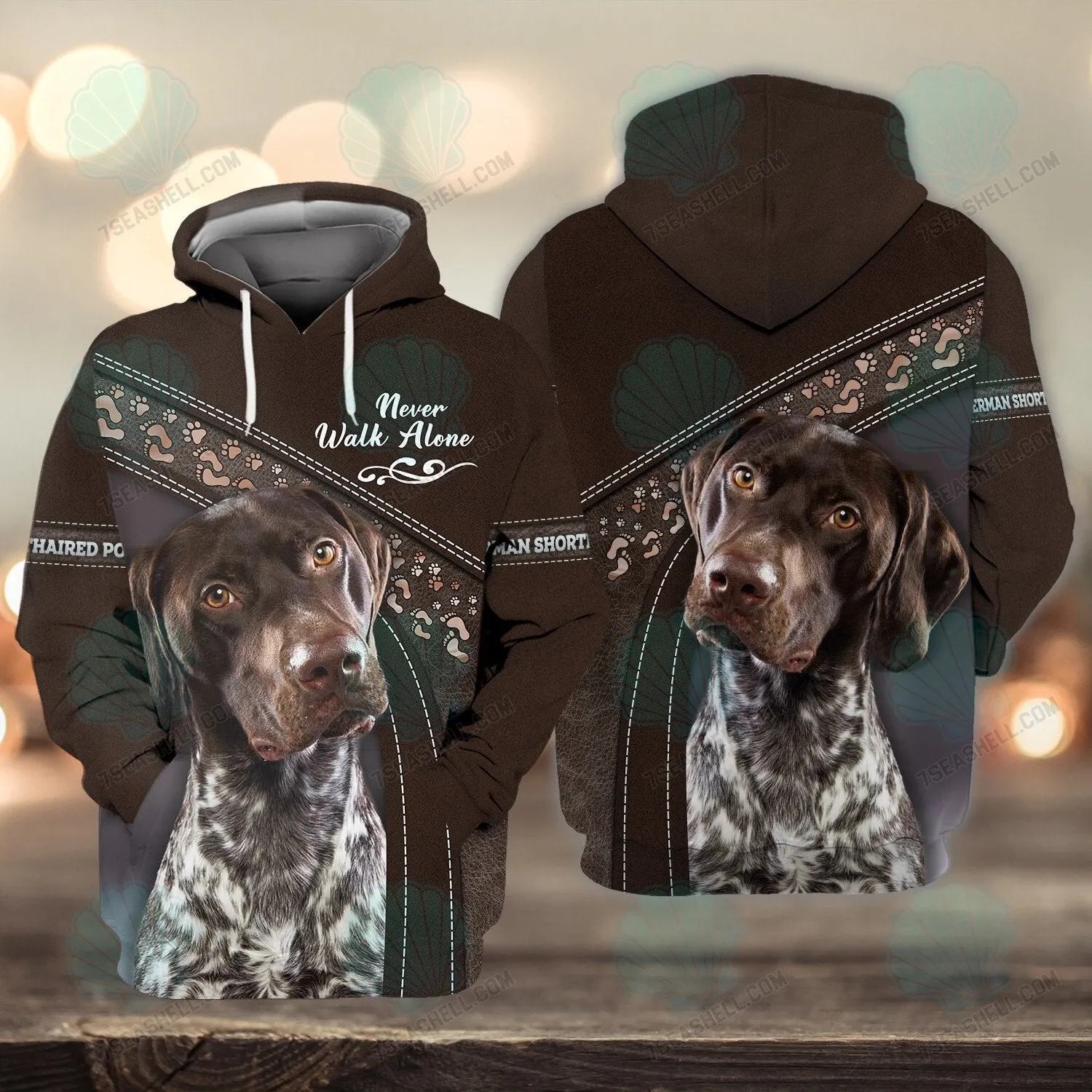 German Shorthaired Pointer Lover Never Walk Alone 3D Full Print Shirts, Perfect Shirt for Labrador Retriever Dog Lovers