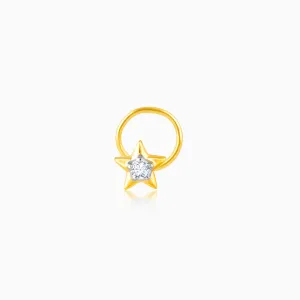 Gold Starry Sparkle Diamond Nose Pin