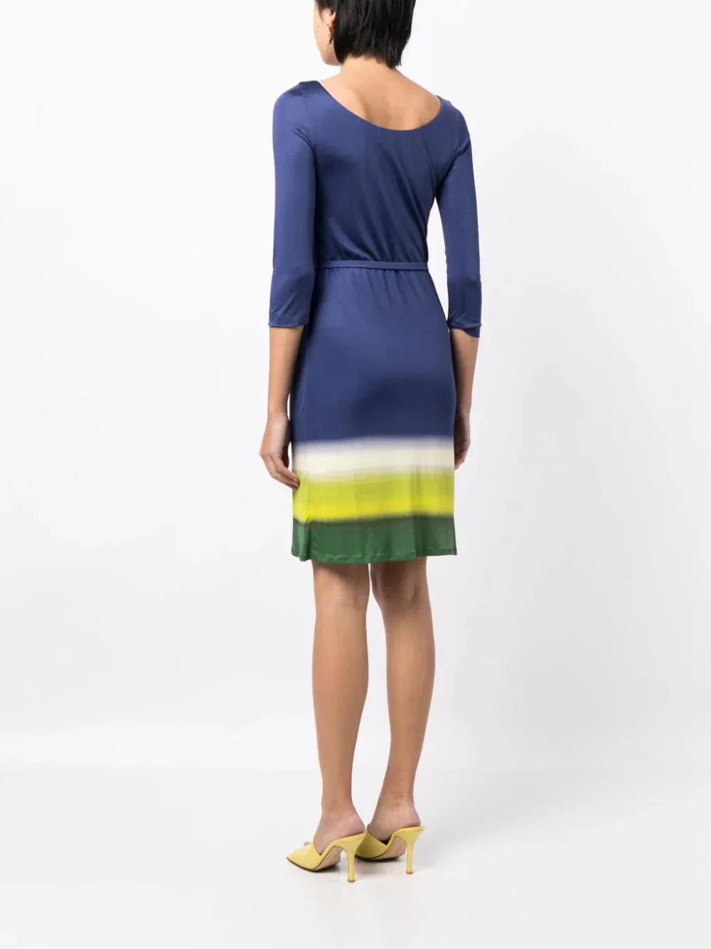 Gradient Belted Jersey Dress