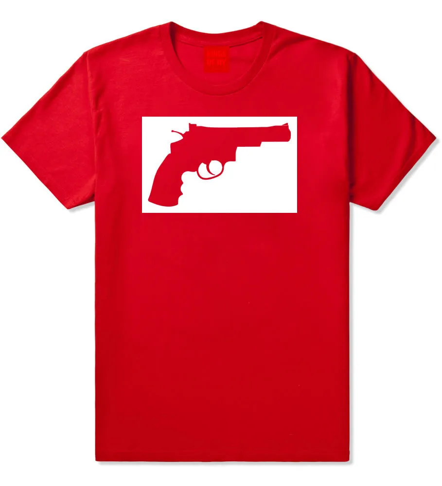 Gun Silhouette Revolver 45 Chrome T-Shirt