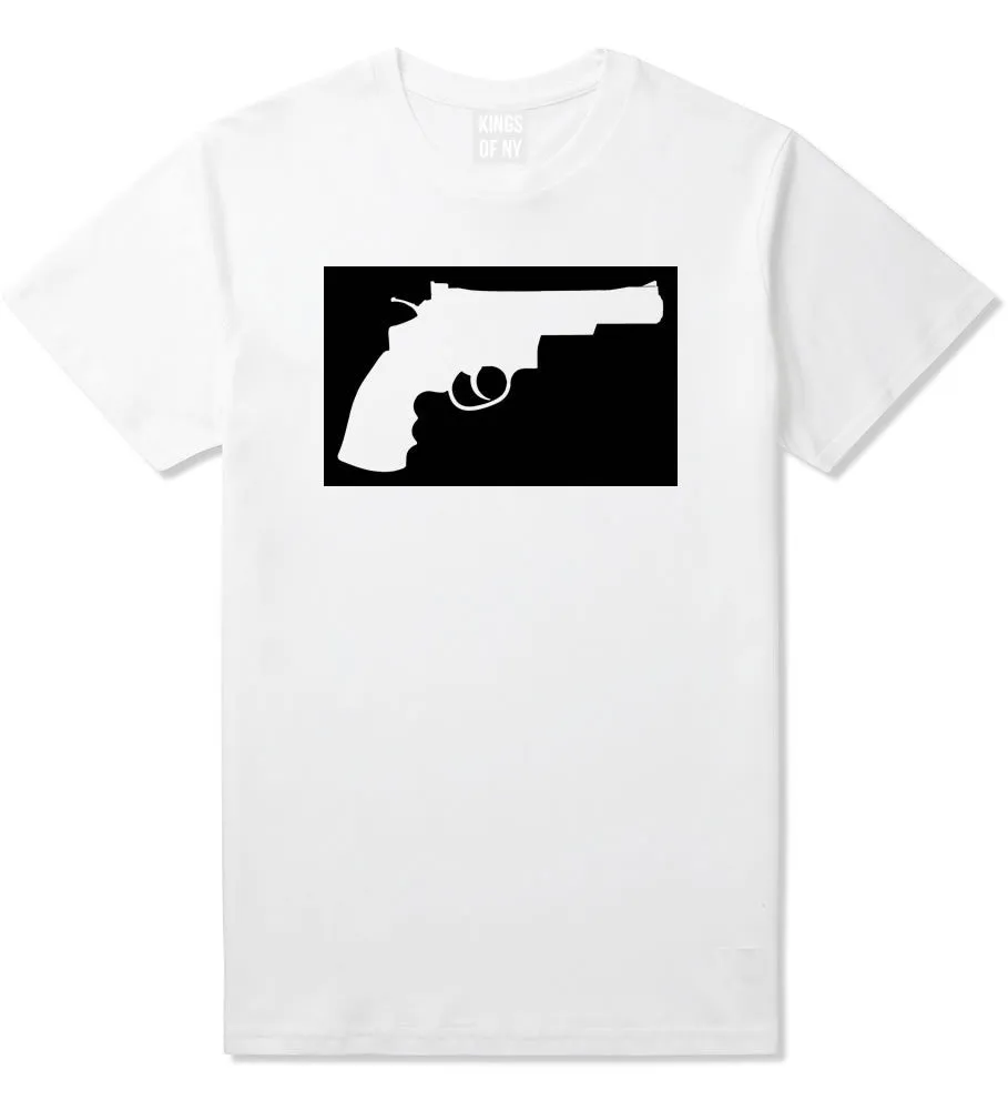 Gun Silhouette Revolver 45 Chrome T-Shirt