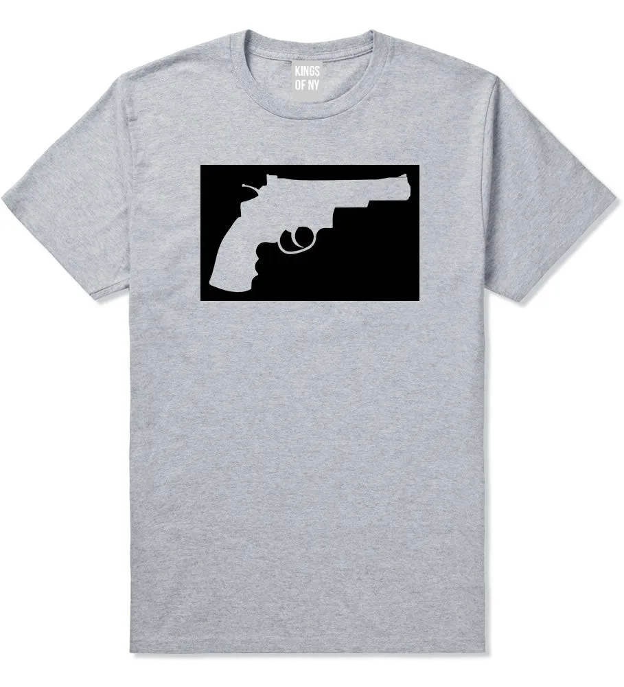 Gun Silhouette Revolver 45 Chrome T-Shirt