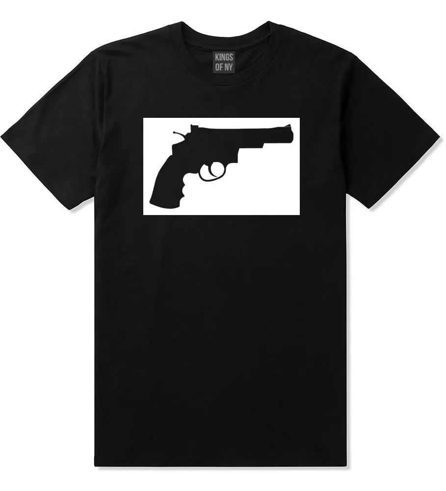 Gun Silhouette Revolver 45 Chrome T-Shirt