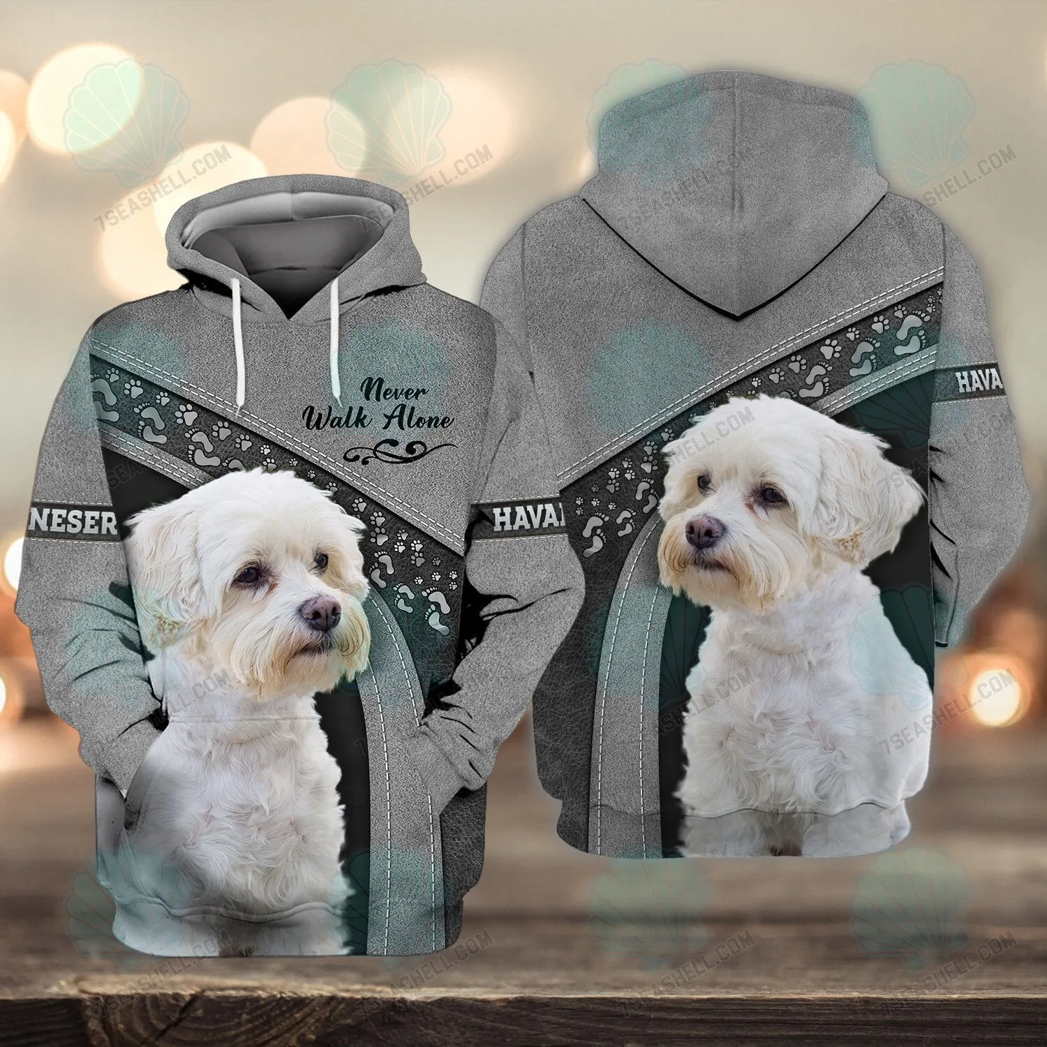 Havaneser Love White Never Walk Alone 3D Full Print Shirts, Christmas Dog Memorial Gifts for loss of Dog