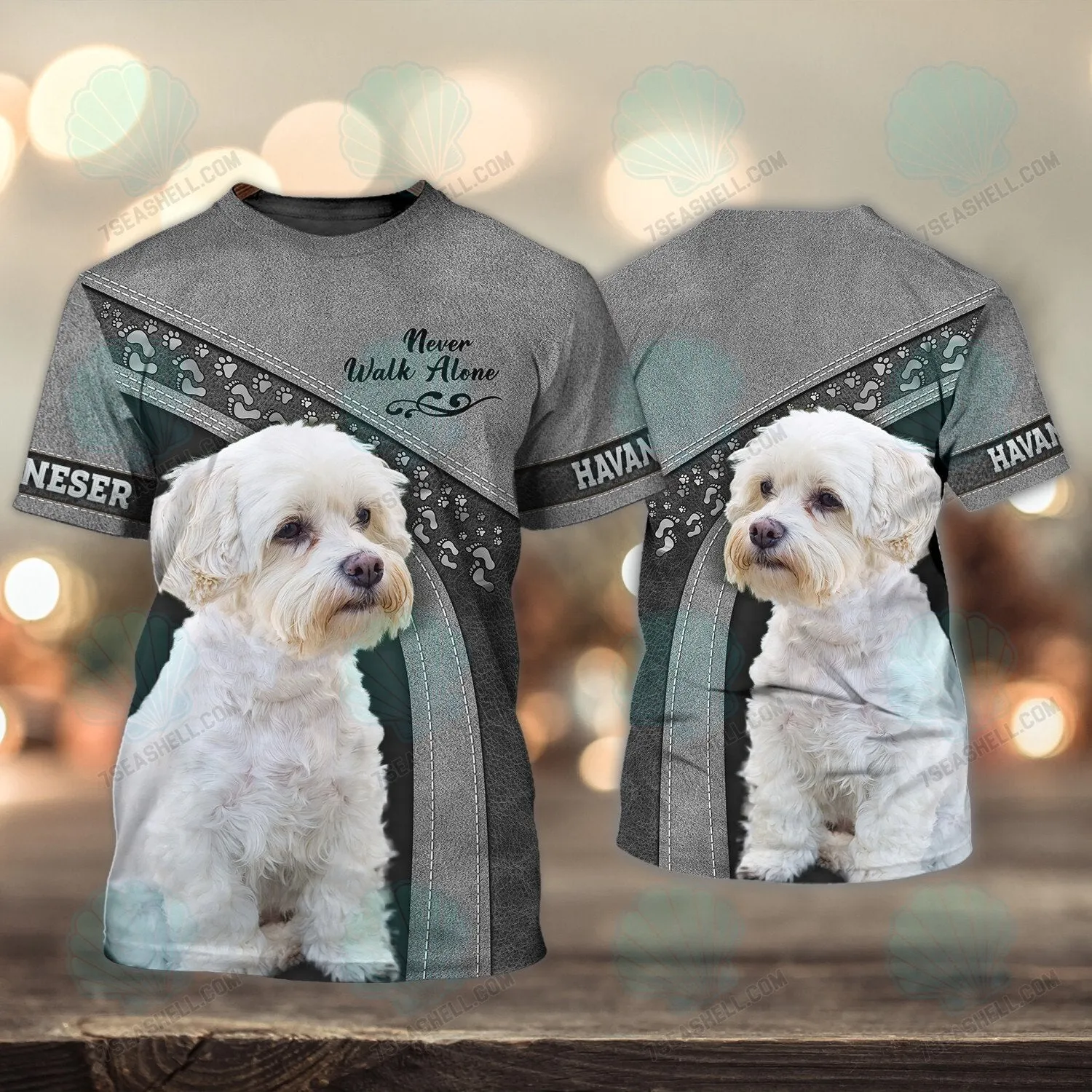 Havaneser Love White Never Walk Alone 3D Full Print Shirts, Christmas Dog Memorial Gifts for loss of Dog