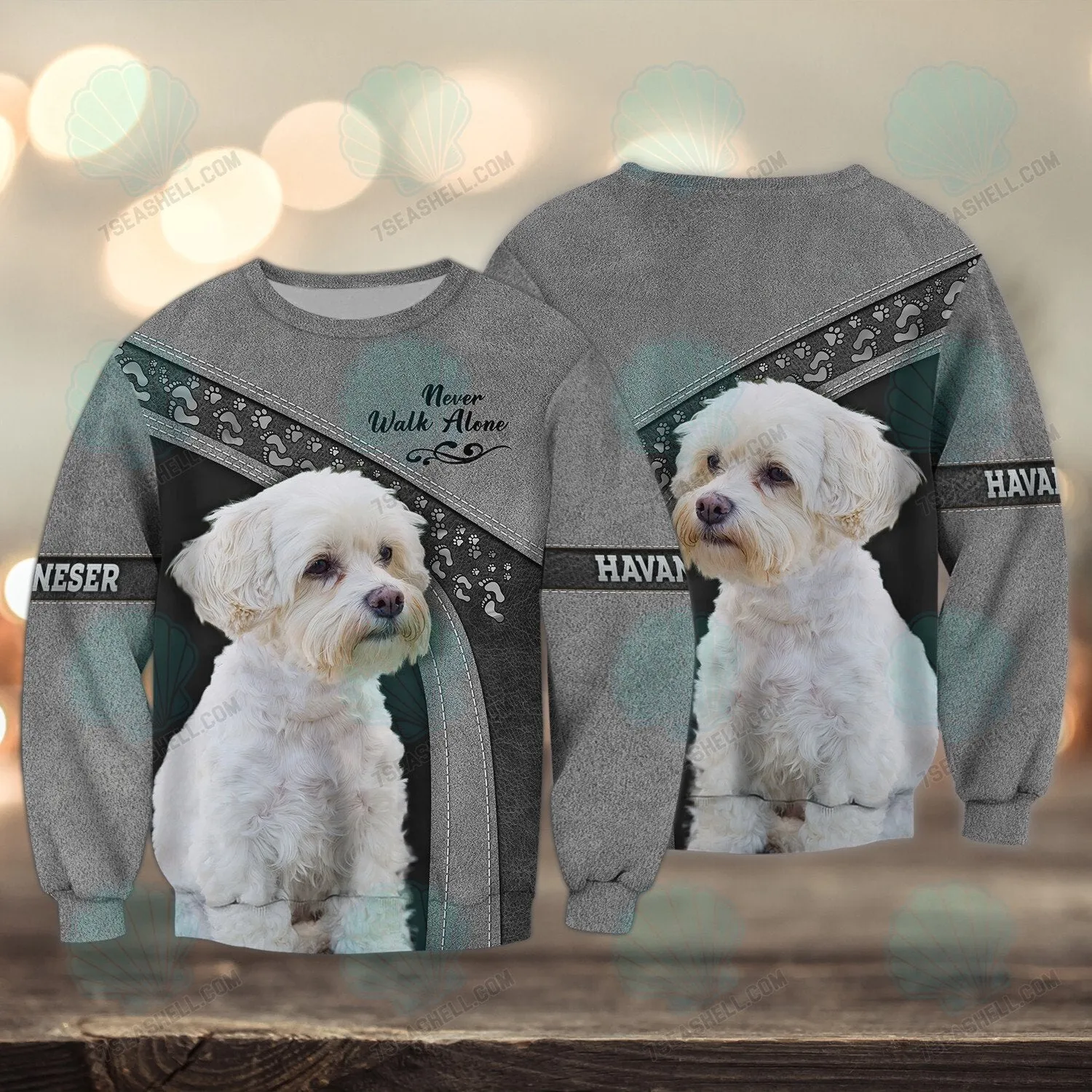 Havaneser Love White Never Walk Alone 3D Full Print Shirts, Christmas Dog Memorial Gifts for loss of Dog