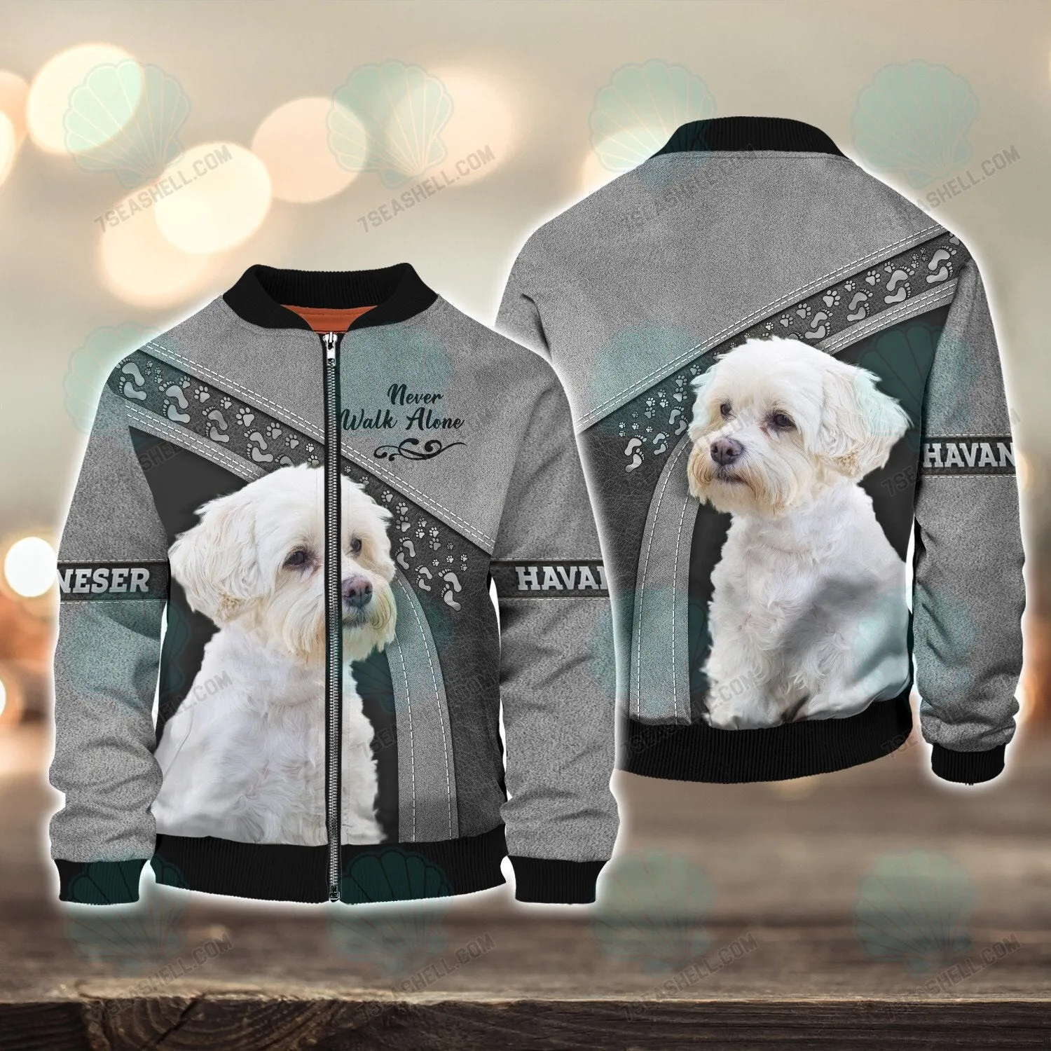 Havaneser Love White Never Walk Alone 3D Full Print Shirts, Christmas Dog Memorial Gifts for loss of Dog