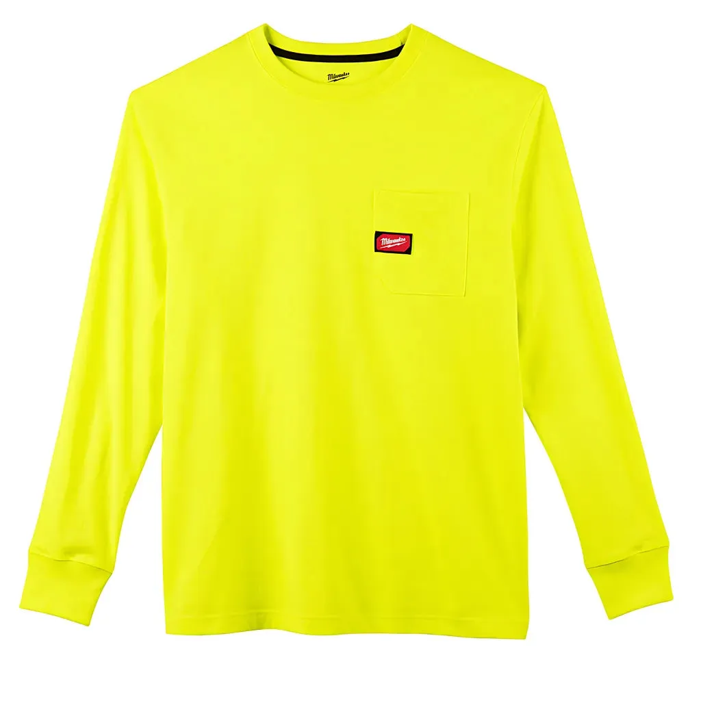 Heavy Duty Pocket T-Shirt - Long Sleeve - Hi Vis 3X