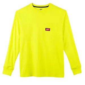 Heavy Duty Pocket T-Shirt - Long Sleeve - Hi Vis 3X