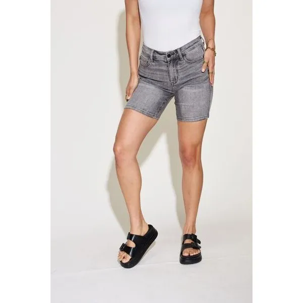 Judy Blue Full Size High Waist Washed Denim Shorts