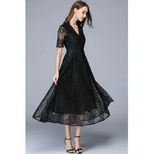 Ketty More Women Long Length Halter Skirt Dress Black-KMWD030