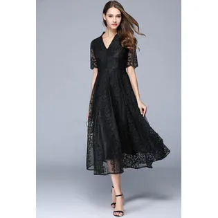 Ketty More Women Long Length Halter Skirt Dress Black-KMWD030