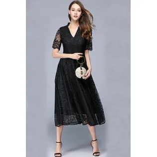 Ketty More Women Long Length Halter Skirt Dress Black-KMWD030