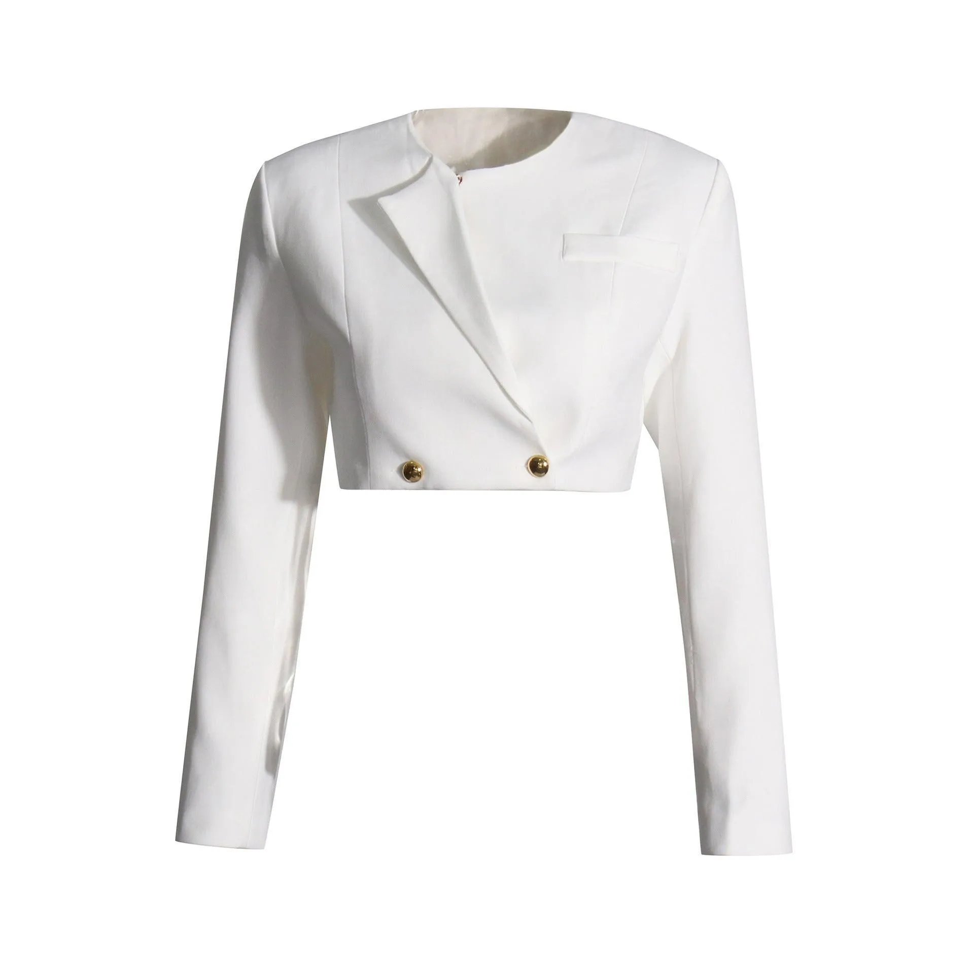 Ladies Elegant Golden Botton Crop Blazer/ Pants SXT505209/SKP505209