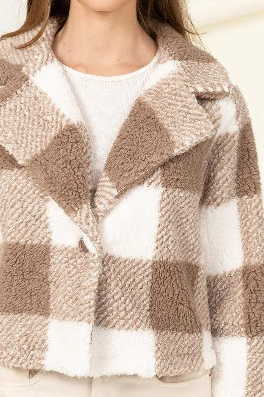 Lucky - Plaid Pattern Cozy Jacket